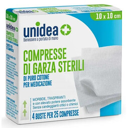 UNIDEA GARZA COT 10X10CM 100PZ