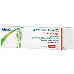 DICLOFENAC TEVA*GEL100G 20MG/G